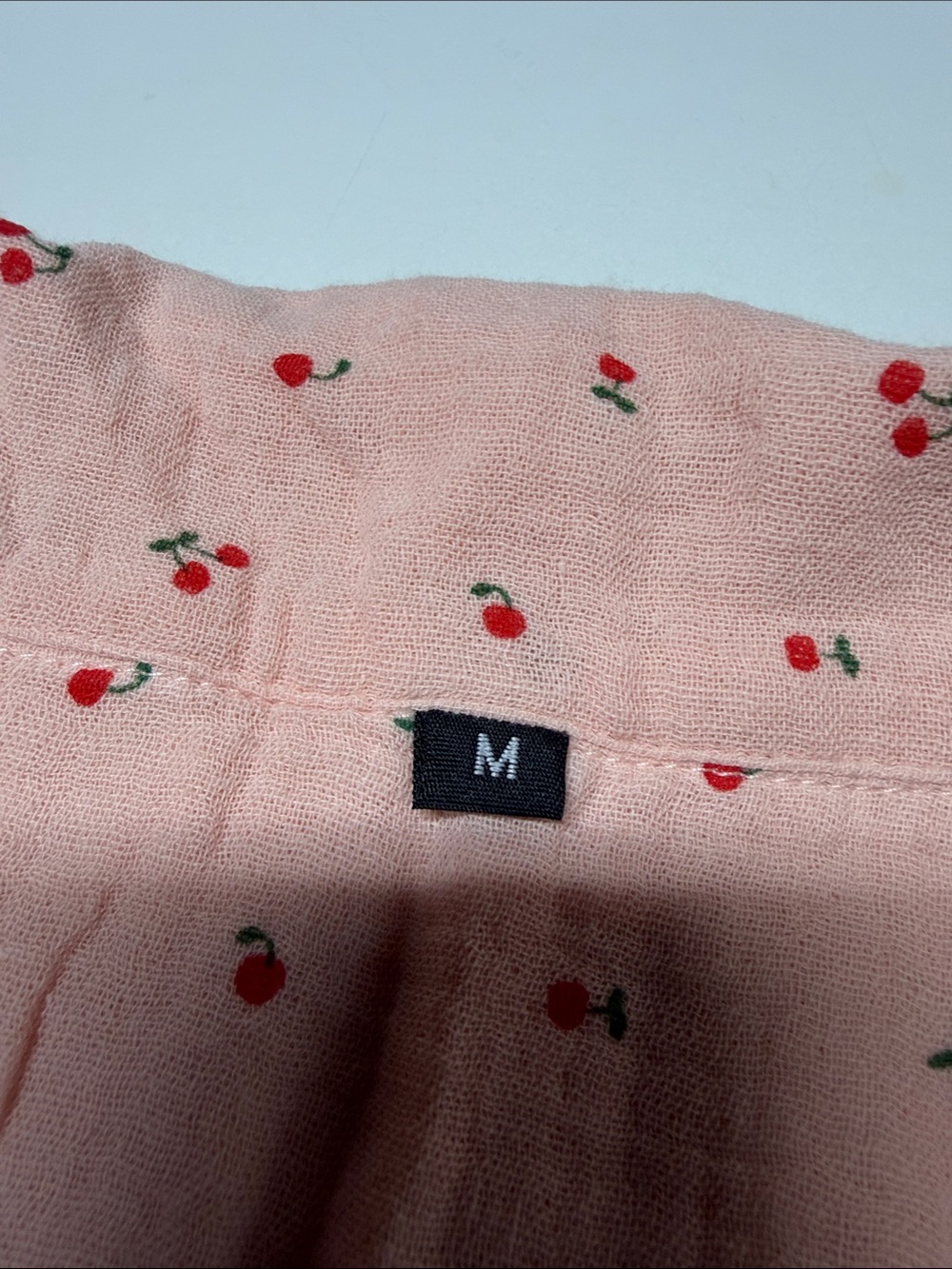 Women's Pink cherry print Pajama Set - Soft Long Sleeve Top & Pants medium - Picture 3 of 9